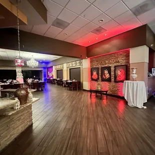 the dining area of the restaurant