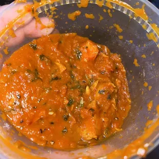 Chicken tikka masala, more like chicken tikka marinara. Sauce was sweet and really didn't have Indian flavors I was expecting.