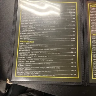 menu