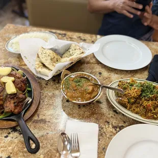 Tandoori Chicken Lamb Biryani Garlic Naan Chicken Curry Plain Basmati Rice delicious