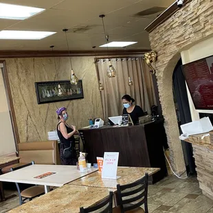 dining area and cashier