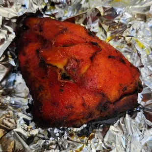 Tandochicken thigh, a bit burnt, but delicious