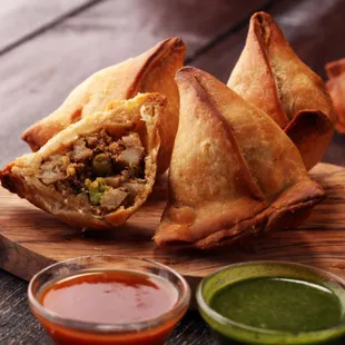 Try our fresh made samosas!!