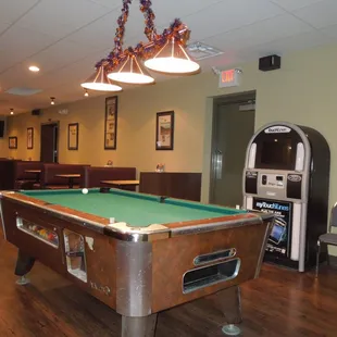 pool table and arcade