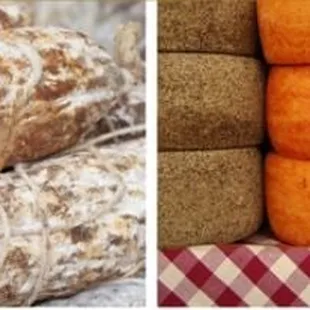 different types of meat and cheese