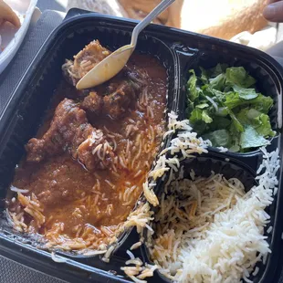 Goat curry half eaten because I have no self restraint for a picture