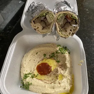 Gyro Sandwich with hummus - delicious!