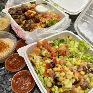 31. Royal Mix Plate and 13. Mediterranean Salad