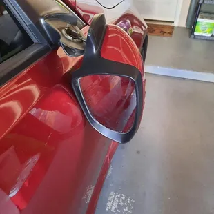 This is what my mirror looked like when they sent me home on 11/10/21. It was not broken when I dropped it off.