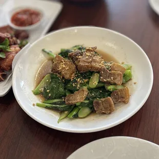 Chinese Broccoli w/Crispy Pork