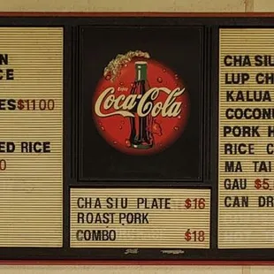 Menu board