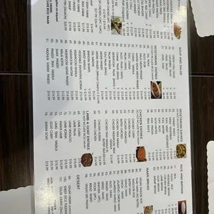 menu