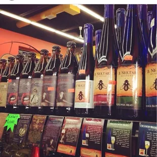 a row of bottles of liquor