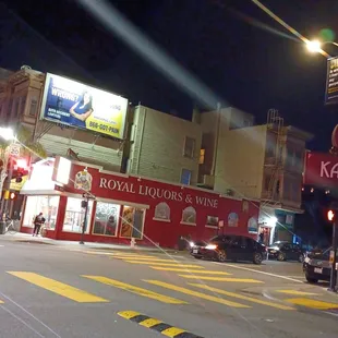 a street corner at night