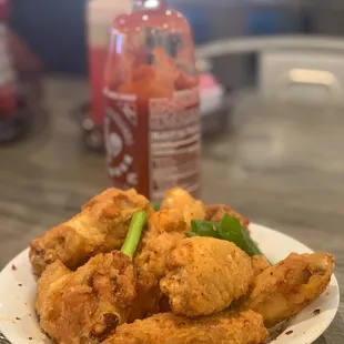 a plate of fried chicken