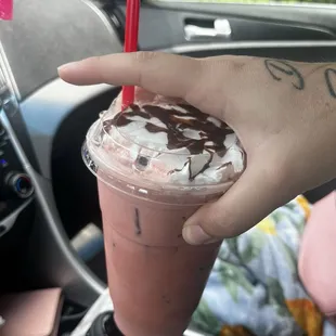 Large Cherry Mocha over Ice!