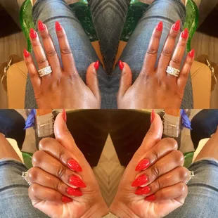 Stiletto in simple red. Perfect muah!
