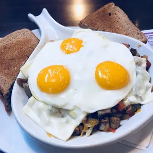  plate of eggs and toast