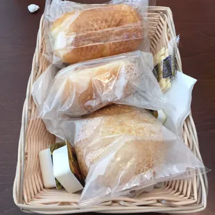 Bread basket. All individually sealed.