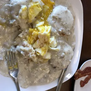 Sausage biscuits and eggs