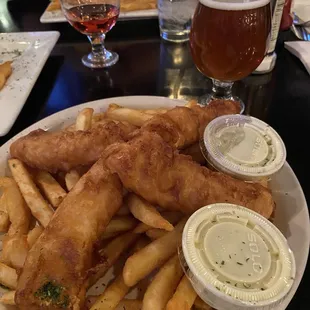 Fish and Chips with Imperial IPA on draft