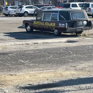 The hearse says it all.