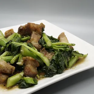 47. Chinese Broccoli with Crispy Pork