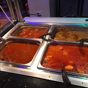 Tasty spicy dishes from open Buffett.