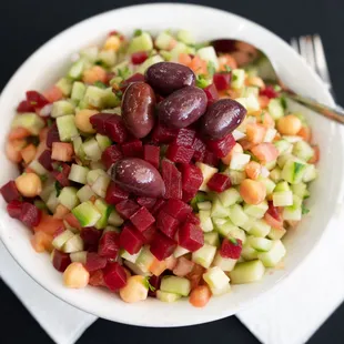 a bowl of fruit salad