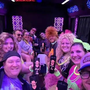 More party bus celebrating my husband&apos;s 40th