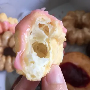 Check out the soft, eggy, airy dough inside the cruller!