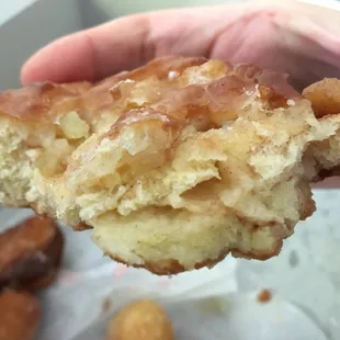 Inside of apple fritter