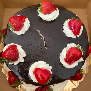 This Cake is The BOMB! Joe&apos;s Special just like Strawberry Shortcake with Layers but Chocolate Cake DELICIOUS! @ Royal Pastry Cambridge MA