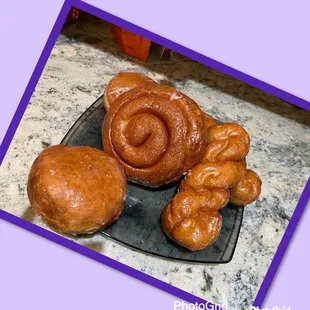 Jelly, twist and cinnamon roll