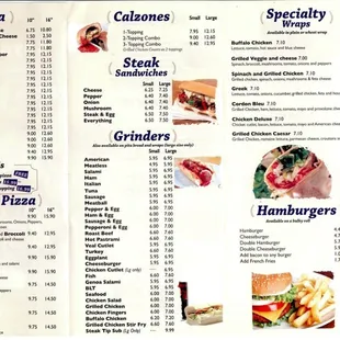 sushi and sashimi, menu