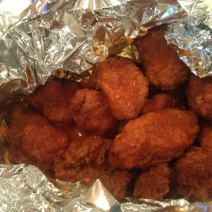 Boneless buffalo wings.