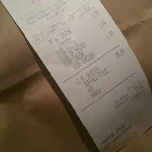 My wrong receipt