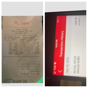the receipt and the receipt