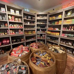 a variety of products in a store