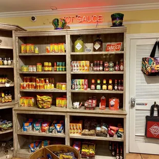 They've got hot sauces and spices here too