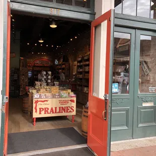 the entrance to the store