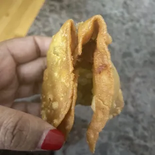 Terrible. Who wraps a samosa like this??? The filing was good, but this is sooo wrong. Do better, please.