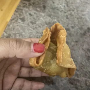 Samosa. Lazy wrapping. This is just wrong.