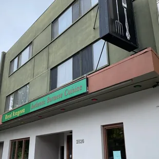 the front of the building