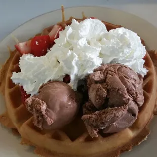 waffles, food