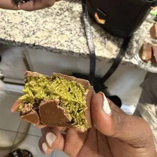 Dubai chocolate with pistachios
