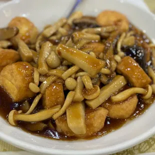 Egg Tofu with Mushrooms