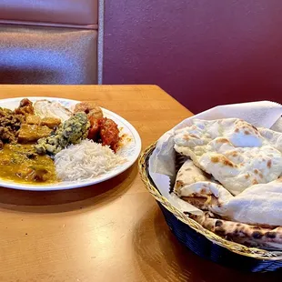 two plates of food on a table