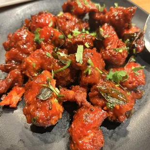 Small plate portion of KFC 65 (chicken 65) their way. Soooooo good!