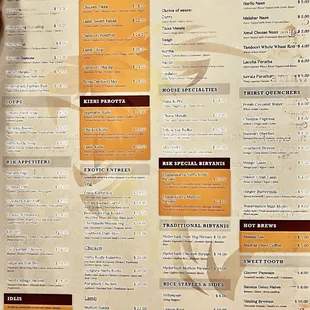 Food Menu - Notice No Pictures